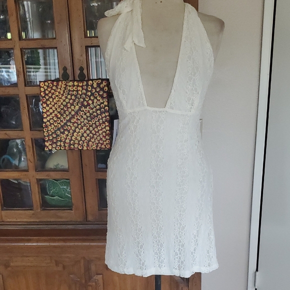 Princess Polly Ivory Lace Halter Dress - Picture 1 of 8